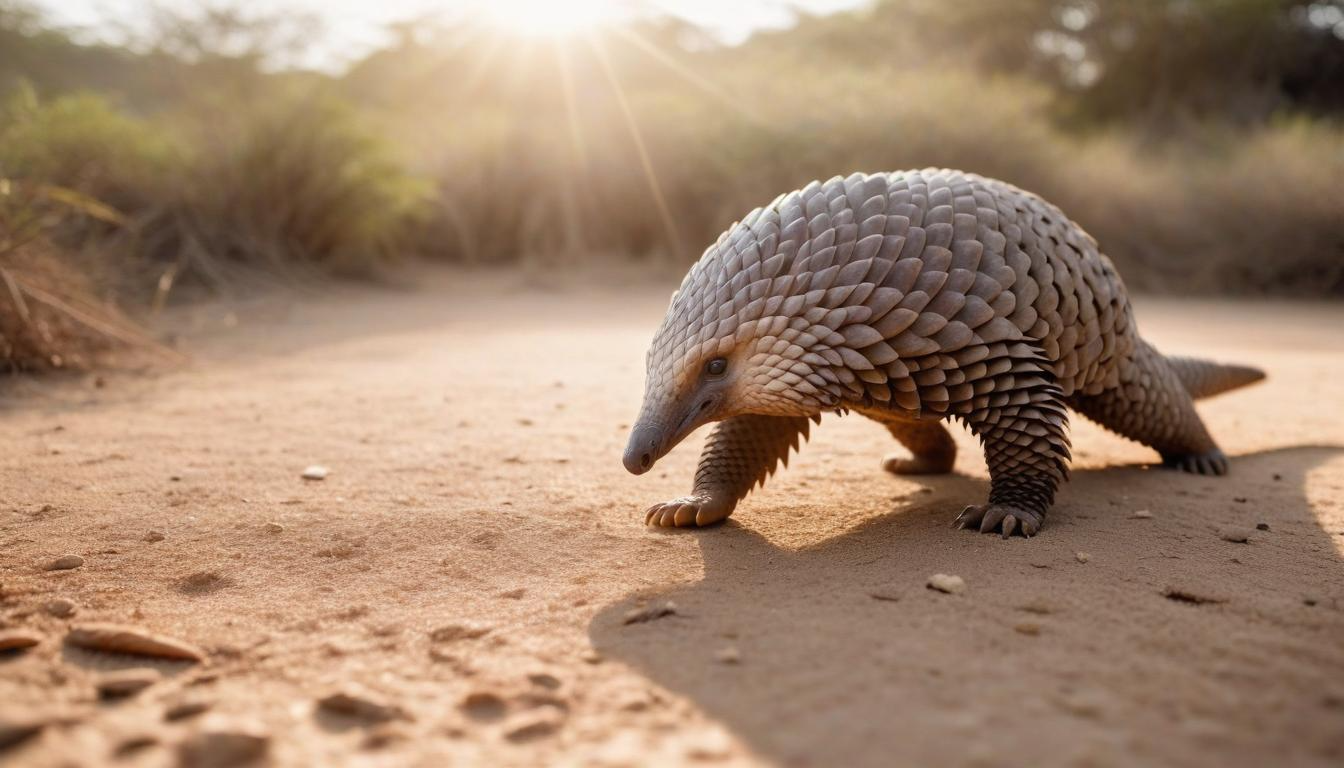 Pangolin pulunun yakından görünüşü, keratin yapısı