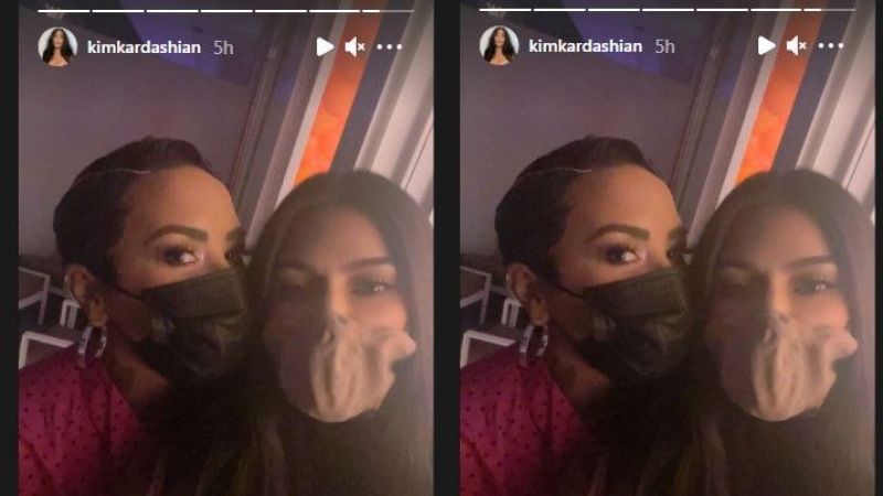 Kim Kardashian Demi Lovato Beraber Maskeli Çekindikleri Fotoğrafı Yayınladılar