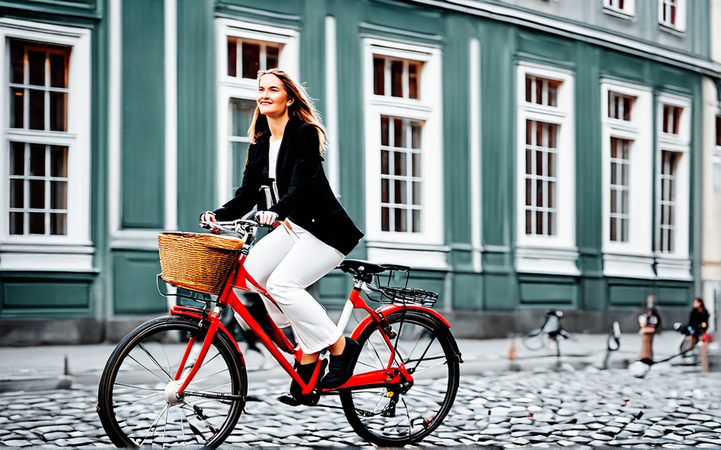 Kopenhag sokaklarında bisikletli insanlar