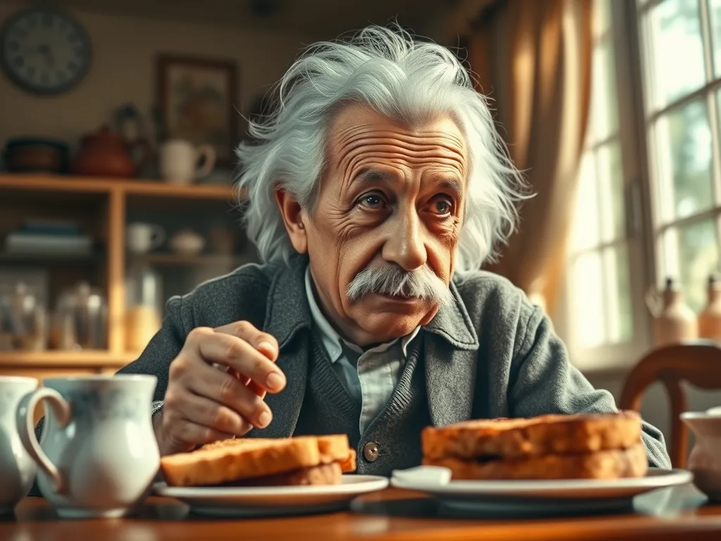 Albert Einstein Kızarmış Yumurta ve Mantarlı Kahvaltı olmadan olmaz diyenlerden...