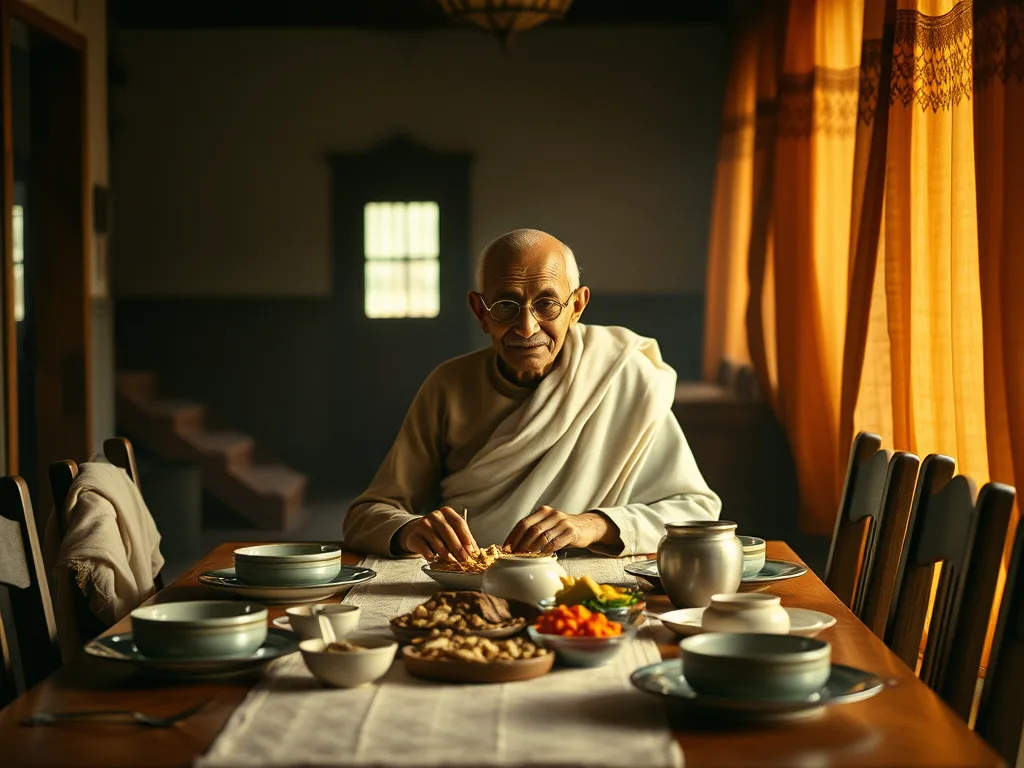 Mütevazi Lider Mahatma Gandhi, Yulaf Lapası, Keçi Sütü ve Kakao seviyor.