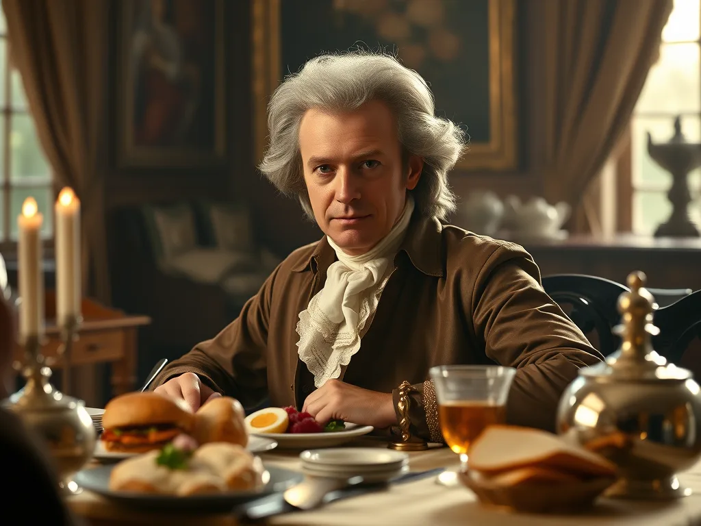 Mozart, Kahvaltıda Horoz Eti Seviyor.