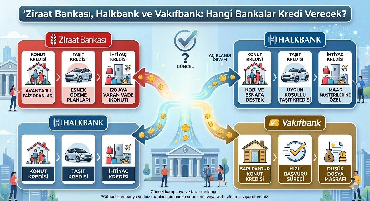 Hangi Bankalar Kredi Verecek? Ziraat Bankası, Halkbank ve Vakıfbank