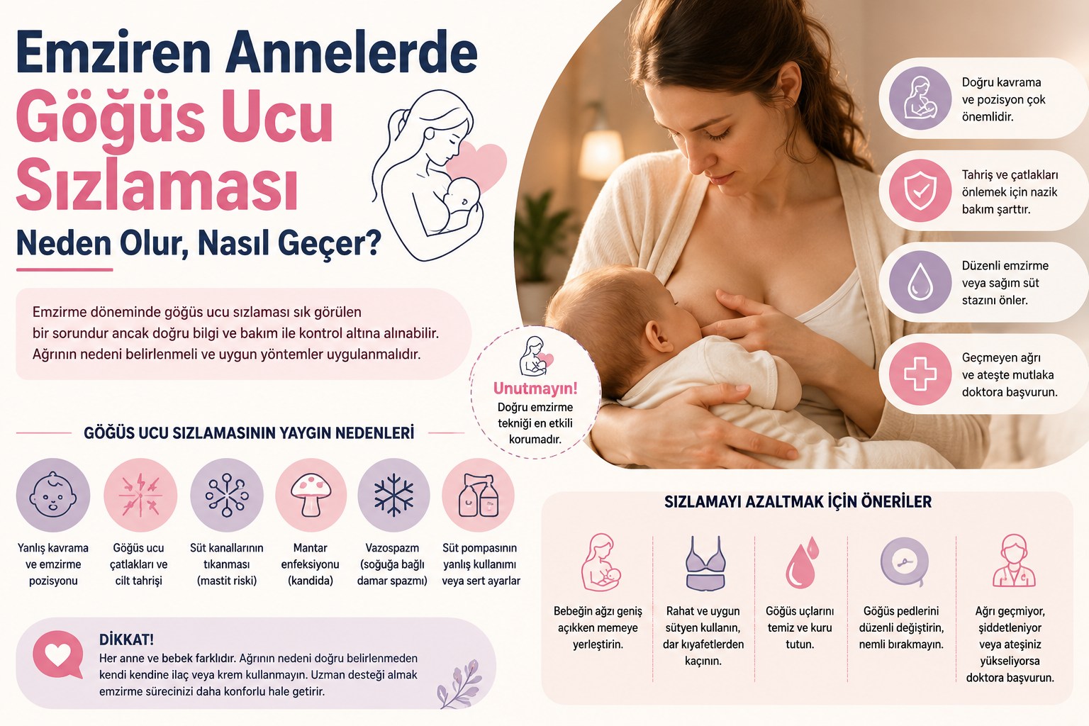 Emziren Annelerde Göğüs Ucu Sızlaması Neden Olur, Nasıl Geçer